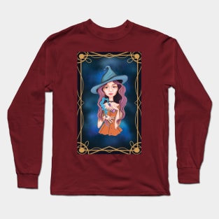 Purple hair aquarius witch Long Sleeve T-Shirt